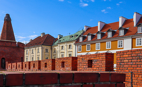 波兰华沙巴尔比坎历史建筑和红砖墙 波兰图片