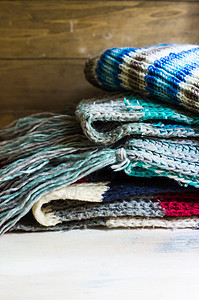 冬季时间 编织围巾图片