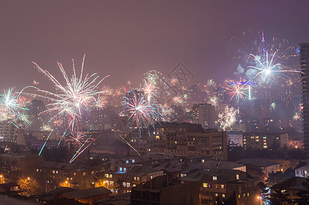 新年庆祝活动 喜庆的 焰火 照明 庆典 午夜背景图片