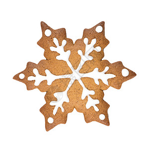 雪花形状的姜饼饼干 结霜 庆典 季节 冬天 刨冰 快乐的图片