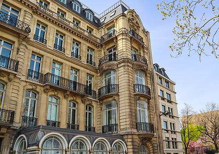 法国巴黎建筑 传统公寓楼的法卡迪斯 Facades 欧洲 历史的图片