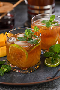 芒果冰茶 冷却 饮食 蜂蜜 无酒精鸡尾酒 水果 维生素 果汁图片