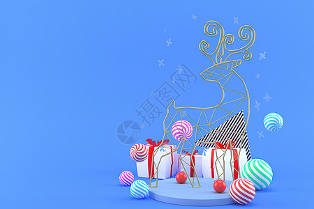 3d 新年节假日和圣诞节插图 文化 礼物 降落伞图片