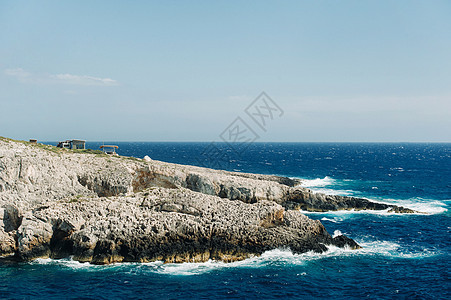 希腊Zakynthos岛的岩石波多利姆尼奥纳斯海滩 海湾 旅游图片