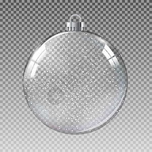 玻璃透明圣诞球与雪 它制作图案矢量 礼物 圆圈图片