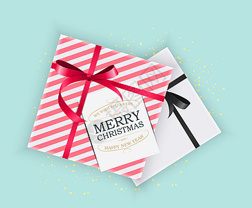 在蓝色背景的抽象圣诞节和新年礼物盒 它制作图案矢量 庆典 快乐的图片