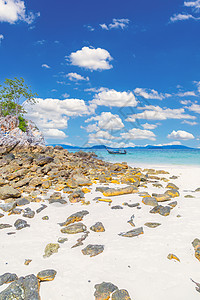 高海奈 泰国普吉岛 绿色植物 珊瑚 海景 自然 船图片