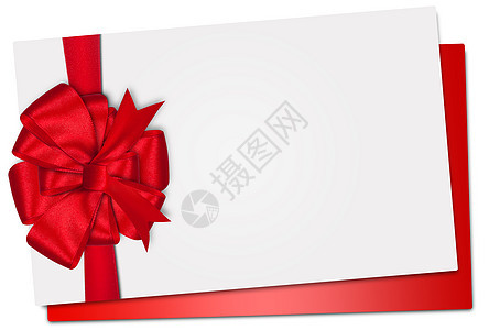贴有带彩带的礼品卡纸条 圣诞节 优惠券 框架 丝带 婚礼图片