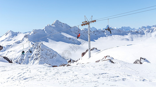 山区高山Ski度假胜地的滑雪电梯 欧洲 索道图片