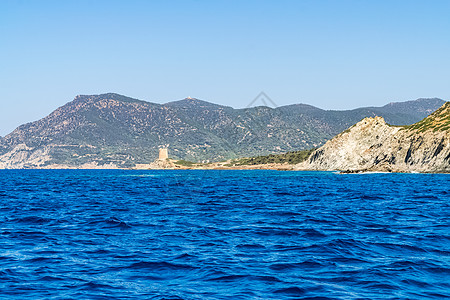 南撒丁海的美丽景色 岩石 夏天 岛 海岸 天空 自然图片