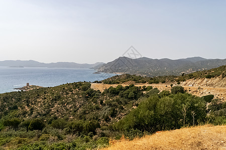 南撒丁海的美丽景色 植被 自然 岩石 晴天 欧洲 水图片