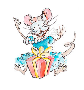 新年有趣的快乐老鼠或老鼠坐在一起图片