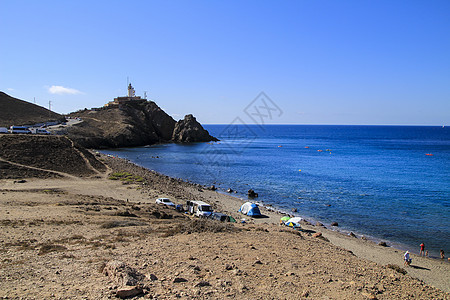 和灯塔 海景 地中海 山 水 海 建筑 马林 海浪 海滩图片