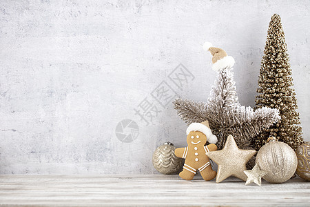 圣诞金星 圣诞装饰品 灰色背景图案 假期 黄色的图片