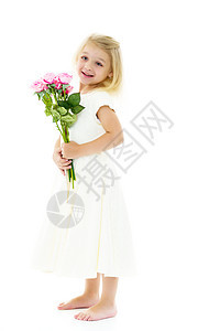 带着一束花的小女孩 九月 幸福 老师 班级 花朵 瞳孔图片
