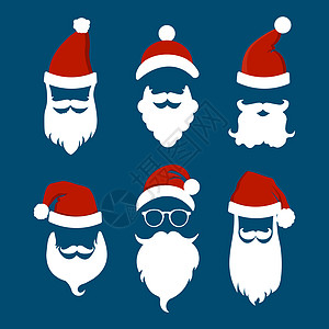 圣诞老人的帽子小胡子和胡须 您的节日设计的圣诞元素 插画图片