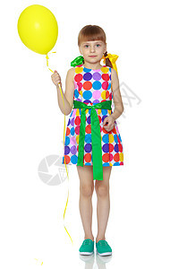 带气球的小女孩 派对 时尚 可爱的 微笑 庆典 假期 美丽背景图片