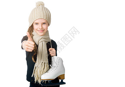 穿着花样溜冰鞋的可爱小女孩 快乐 女性 喜悦 女儿图片