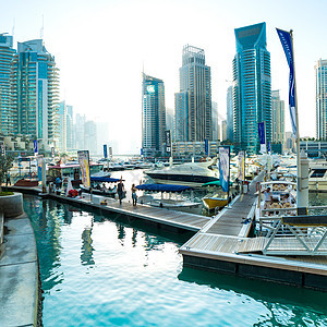 迪拜Marina 旅游 阿拉伯 港口 船 地标 办公室图片