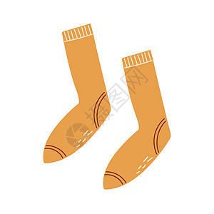 白色的 Socks 图标的卡通矢量插图 手画对象图片