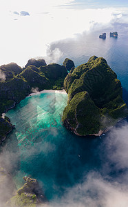 玛雅湾皮皮岛泰国 绿松石清水泰国皮皮岛 泰国皮皮岛风景鸟瞰图 甲米 普吉岛图片