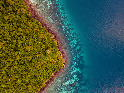 泰国 绿松石清澈的水泰国 Koh Pi Pi 泰国岛的风景鸟瞰图 宁静 玛雅人图片