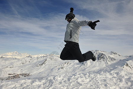 男子冬季雪雪雪滑 滑雪者 季节 户外 行动 速度图片
