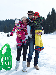冬冬冬季家庭 寒冷的 雪橇 健康 喜悦 雪 冻结 运动图片