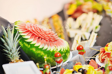 自助餐厅食品特餐 蔬菜 庆典 沙拉 鱼 宴会 可口图片