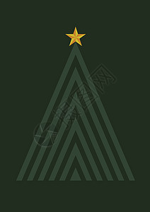 垂直矢量简单的圣诞树 带有深绿卡背景的绿色绿卡 快活的 喜庆的背景图片