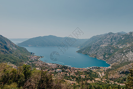 美丽的自然山地景观 科托尔湾 黑山 博卡湾的景色 科托尔和蒂瓦特市以及山顶 黑山 衬垫 老的图片