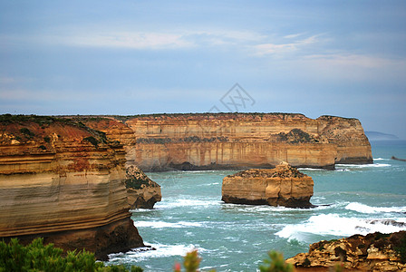 澳大利亚风景澳大利亚维多利亚州大洋路十二使徒岩的直视图 假期 沿海背景