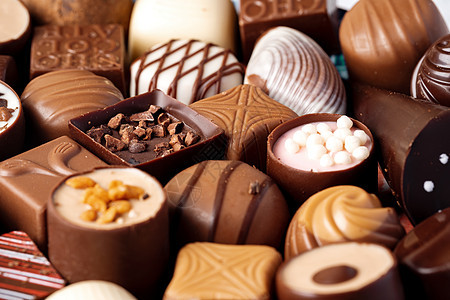 各种巧克力树脂糖类糖浆 合起来 甜的 假期 食物图片