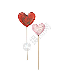 红色心形棒棒糖 里面有香草和粉色星星棒棒糖 棒棒糖被白色隔离 情人节礼物 正方形格式 食物 生日图片