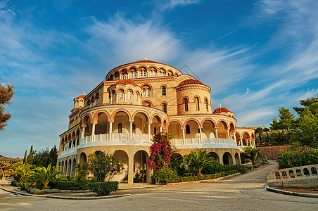 希腊Aegina岛的 圣Nectarios 教堂 建筑学 基督图片