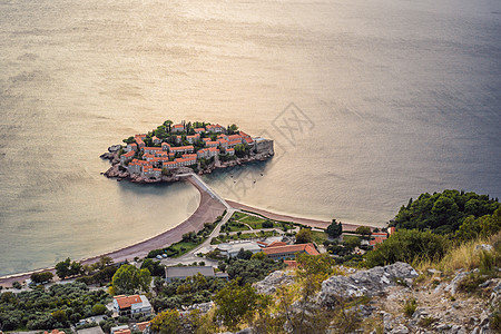 黑山 亚得里亚海沿岸的圣斯蒂芬岛 美丽的图片