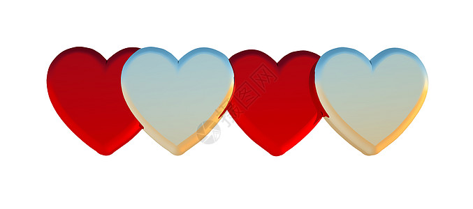 3D 说明心脏浪漫背景 数字插图 假期 庆典 绘画 亲爱的图片