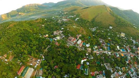 早上对菲律宾帕拉万的科隆市进行空中和视频巡视 自然 热带图片