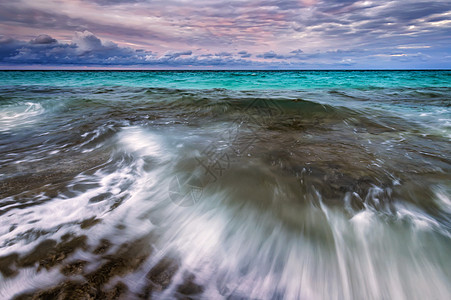 惊人的景色海景 运动模糊 波浪流图片