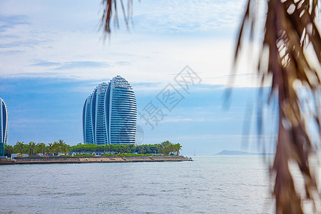 中国海南三亚现代建筑旅馆展望组织 天际线 天蓝色图片