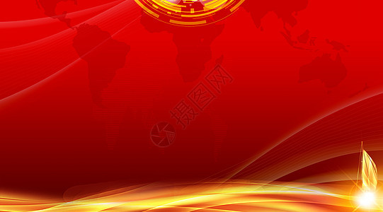 红色商务企业展板背景背景图片