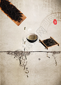 中国风茶叶背景背景图片