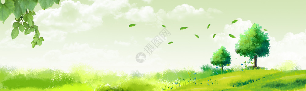 绿清新梦幻唯美 背景设计图片