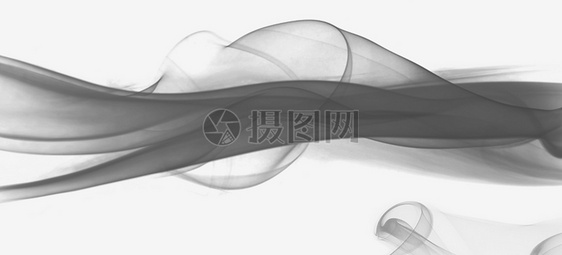 中国风灰色单色飘逸烟雾丝带背景图片