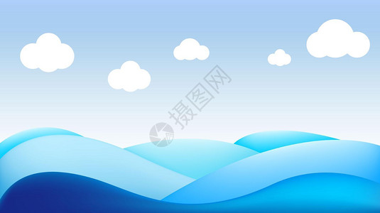 云水间卡通天空海洋设计图片