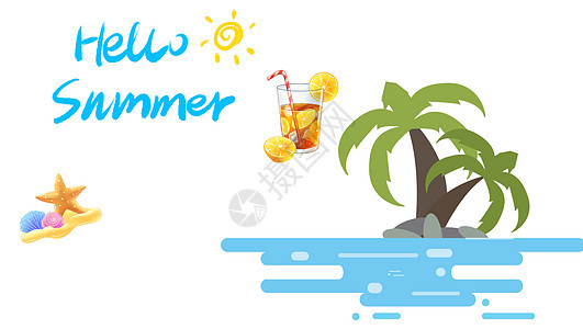 happy summer背景图片