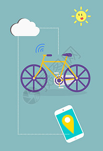共享自行车扁平化共享单车设计图片