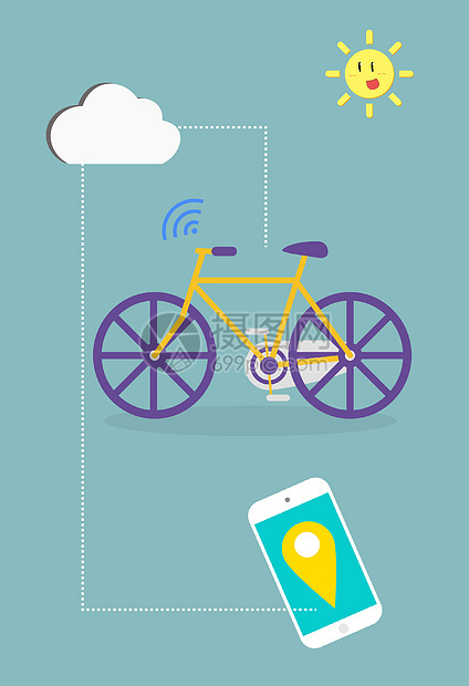 扁平化共享单车图片