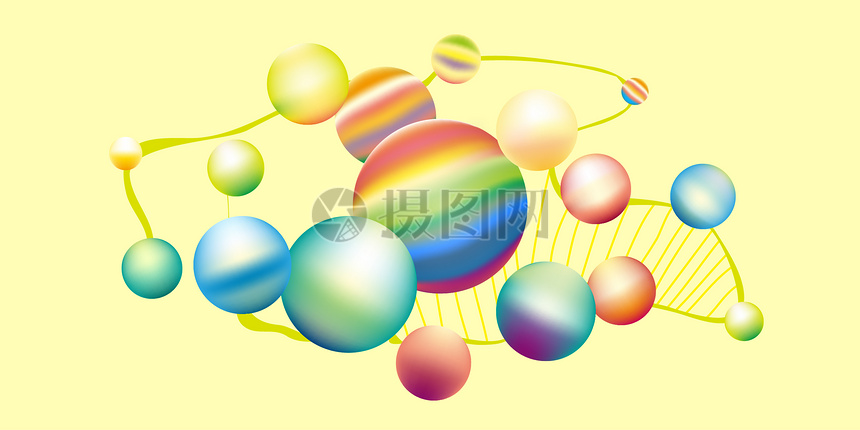 动感几何球形艺术背景