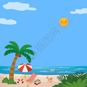 海风图片夏日的沙滩设计图片